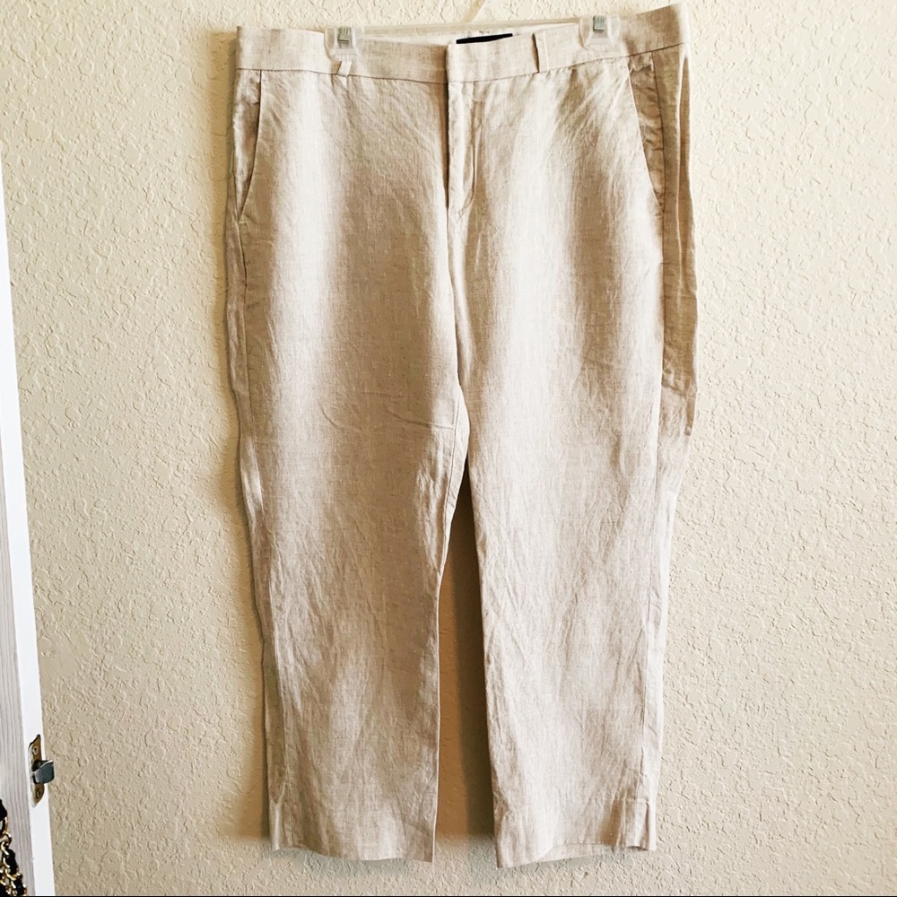 BANANA REPUBLIC 100% LINEN ANKLE PANTS